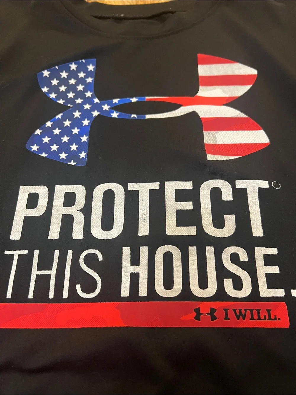 Under Armour Black Kids' 'Protect This House' American Flag Logo Tee